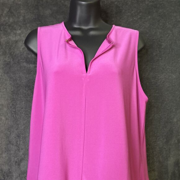 Ralph Lauren Shirt sleeveless top Tunic Pink Hibiscus keyhole neck Plus XL - Picture 9 of 11